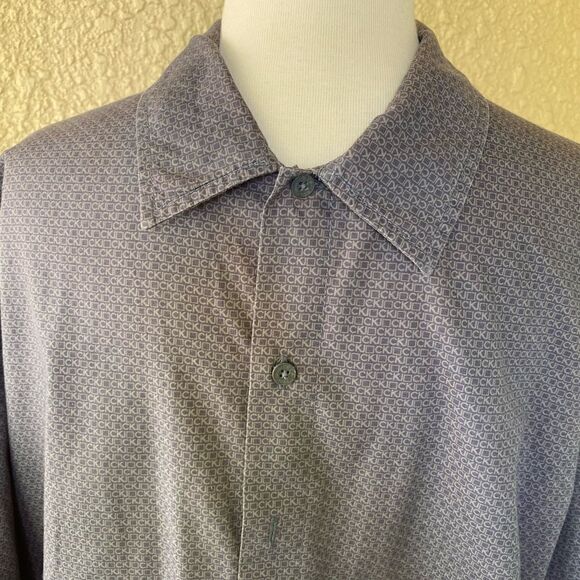 Calvin Klein‎ Men's Monogram Logo Print Short Sleeve Gray Large - Picture 1 of 6